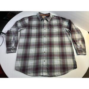 Magellan Hunt Gear Plaid Button Down Shirt Mens 2XL Loose Fit Outdoors